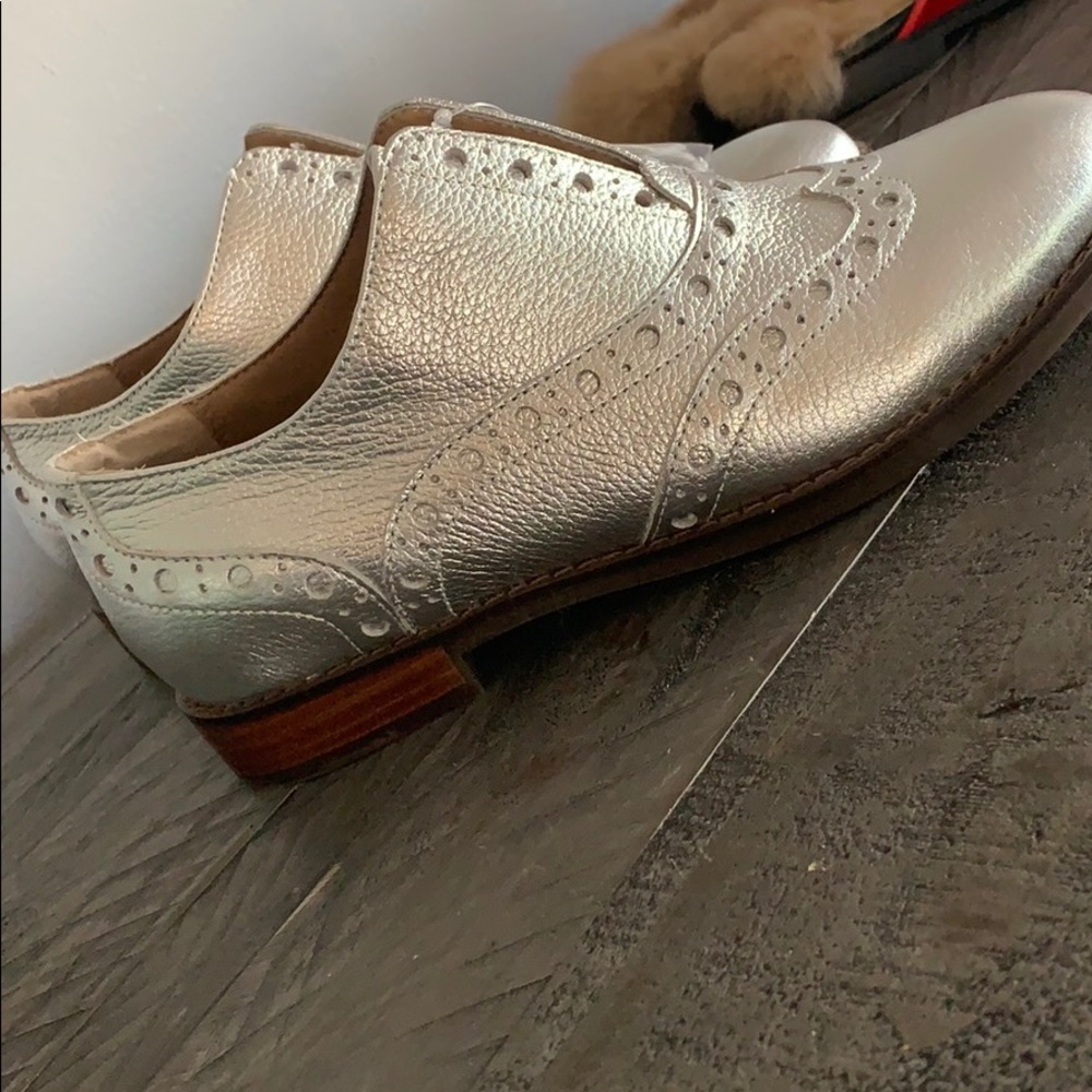 Brand new silver oxfords